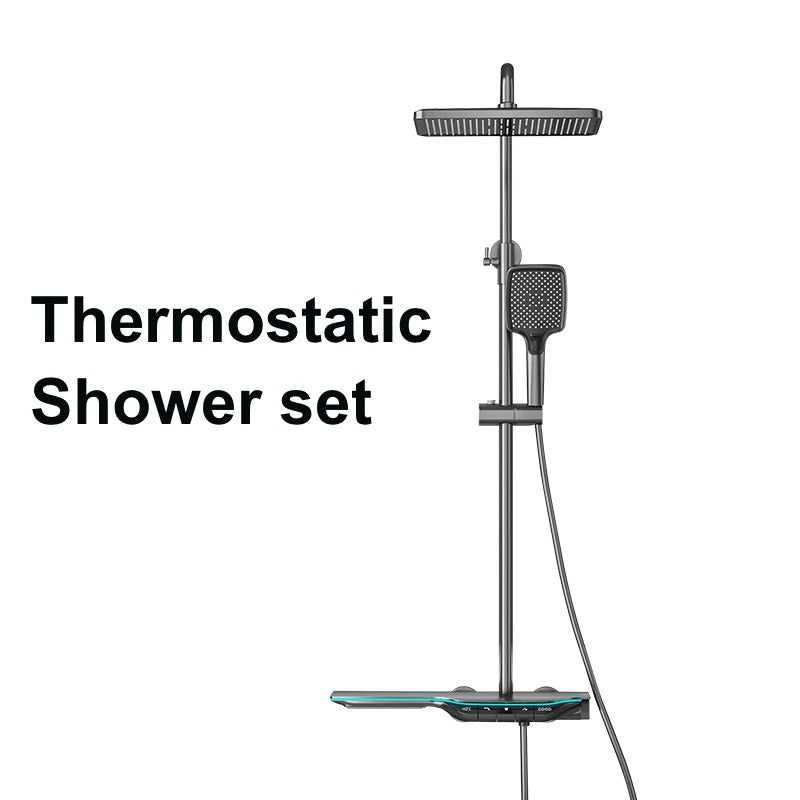 Digital Bathroom Shower Faucet Set Temperature Display Rainlfall Bathroom Shower Set