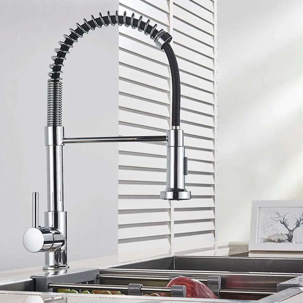 Pull Down Kitchen spring Faucet Hot Cold Water Mixer