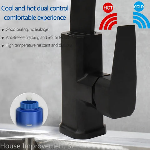 Kitchen Faucet Hot And Cold Water Mixer 360 Degree Rotating