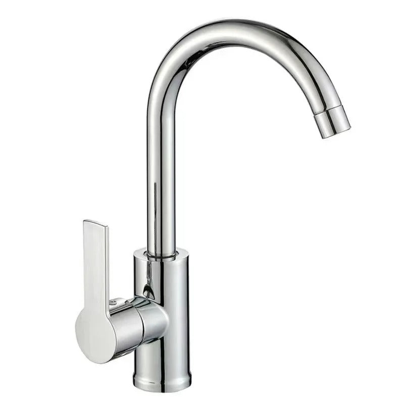 Hot and cold water kitchen faucet steel basin sink faucet