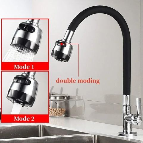 Kitchen Mixer Pipe With Sprayer Head Faucet Silicone Flexible Tube Tap